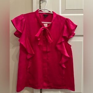 Ann Taylor - Elegant Hot Pink Ruffle Blouse (medium)